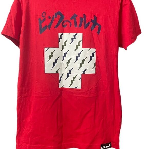 ❣️5/$50 Pink Dolphin Red & Navy Blue size Small Tshirt, White + Sign - Picture 1 of 2